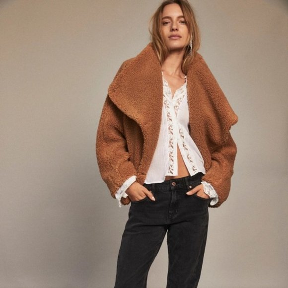 Free People Jackets & Blazers - Free People Izzy Wrap Teddy Jacket